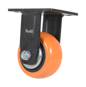 Vestil Polyurethane Rigid Caster - 4 In. Diameter x 2 In. Width 551 lb - Orange/Silver