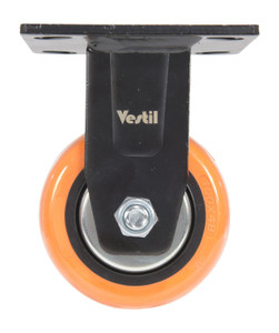 Vestil Polyurethane Rigid Caster - 4 In. Diameter x 2 In. Width 551 lb - Orange/Silver