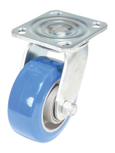 Vestil Polyurethane Precision Ball Bearing Swivel Caster - 5 In. Diameter x 2 In. Width 617 lb - Blue/Gray