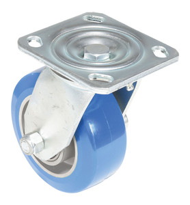 Vestil Polyurethane Precision Ball Bearing Swivel Caster - 5 In. Diameter x 2 In. Width 617 lb - Blue/Gray