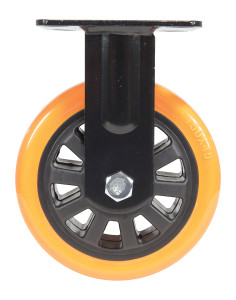 Vestil Polyurethane Rigid Caster - 6 In. Diameter x 2 In. Width 836 lb - Orange/Black