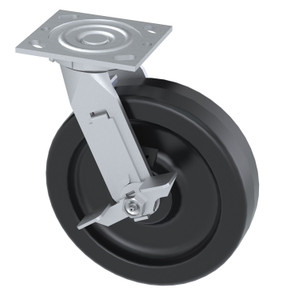 Vestil Phenolic Swivel With Brake Caster - 8 In. Diameter x 2 In. Width 1250 lb - Black