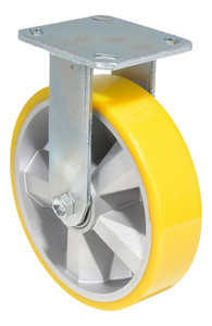 Vestil Polyurethane Rigid Caster - 8 In. Diameter x 2 In. Width 1212 lb - Yellow/Gray