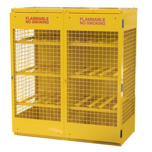 Vestil Steel Knockdown Horizontal Cylinder Cabinet - 32 In. x 60 In. x 68-1/4 In. 16 Cylinder - Yellow
