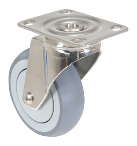 Vestil Thermoplastic Rubber Swivel Caster - 4 In. Diameter x 1 In. Width 450 lb - Gray