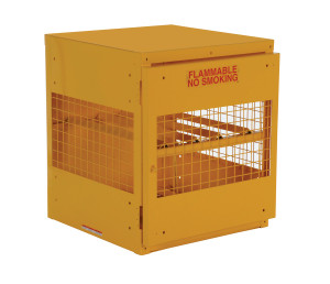 Vestil Steel Horizontal Cylinder Cabinet - 32 In. x 30 In. x 35-1/4 In. 4 Cylinder - Yellow