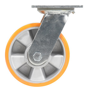 Vestil Polyurethane Swivel Caster - 6 In. Diameter x 2 In. Width 1212 lb - Orange/Silver