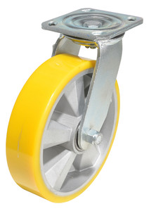 Vestil Polyurethane Swivel Caster - 8 In. Diameter x 2 In. Width 1212 lb - Yellow/Gray