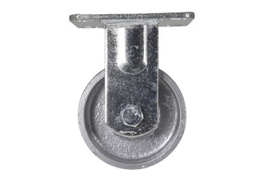 Vestil Cast Iron/Steel Rigid Caster - 4 In. Diameter x 2 In. Width 1102 lb - Silver