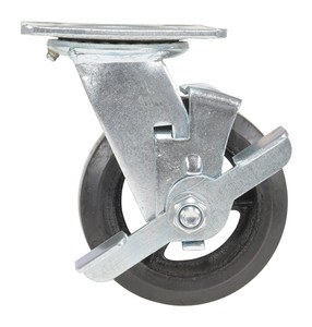 Vestil Rubber Swivel With Brake Caster - 5 In. Diameter x 2 In. Width 495 lb Dark - Black