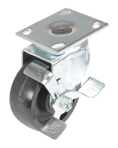 Vestil Light Duty Glass Filled Nylon Swivel With Brake Caster - 5 In. Diameter x 2 In. Width 1200 lb - Black