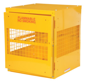 Vestil Steel Knockdown Horizontal Cylinder Cabinet - 32 In. x 30 In. x 35-1/4 In. 4 Cylinder - Yellow