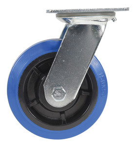 Vestil Elastic Rubber Swivel Caster - 6 In. Diameter x 2 In. Width 770 lb - Blue/Black