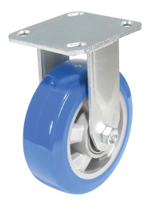 Vestil Polyurethane Precision Ball Bearing Rigid Caster - 6 In. Diameter x 2 In. Width 661 lb - Blue/Gray