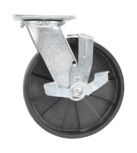 Vestil Glass Filled Nylon Swivel With Brake Caster - 8 In. Diameter x 2 In. Width 1250 lb - Black