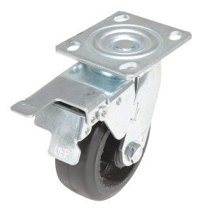 Vestil Rubber Swivel With Total Brake Caster - 5 In. Diameter x 2 In. Width 495 lb Dark - Black