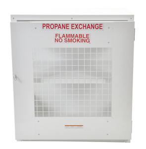 Vestil Steel Propane Exchange Cylinder Storage Cabinets with Mesh Door - 12 Cylinder - White