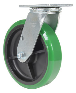 Vestil Polyurethane Swivel Caster - 8 In. Diameter x 2 In. Width 1000 lb - Green/Black