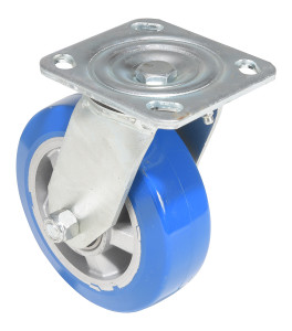 Vestil Polyurethane Precision Ball Bearing Swivel Caster - 6 In. Diameter x 2 In. Width 661 lb - Blue/Gray
