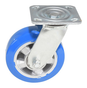 Vestil Polyurethane Precision Ball Bearing Swivel Caster - 6 In. Diameter x 2 In. Width 661 lb - Blue/Gray