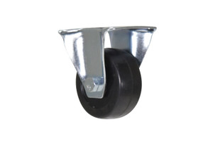 Vestil Rubber Rigid Caster - 2 In. Diameter x 1 In. Width 55 lb - Black