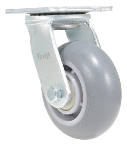 Vestil Thermoplastic Swivel Rigid Caster - 5 In. Diameter x 2 In. Width 551 lb Light - Gray