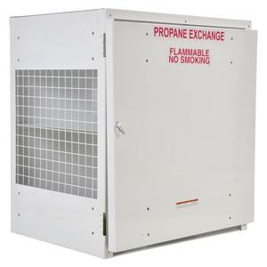 Vestil Steel Propane Exchange Cylinder Storage Cabinets with Solid Door - 12 Cylinder - White
