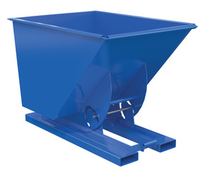 Vestil Steel Heavy Duty No Bump and Dump Hopper - 1 Cubic Yard 6000 lb - Blue