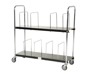Vestil Steel Portable Carton Cart Two Tier - 56-1/2 In. x 19-13/16 In. x 59-1/8 In. 400 lb - Black