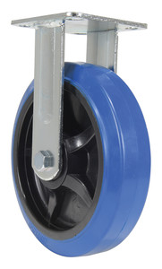 Vestil Elastic Rubber Rigid Caster - 8 In. Diameter x 2 In. Width 770 lb - Blue/Black