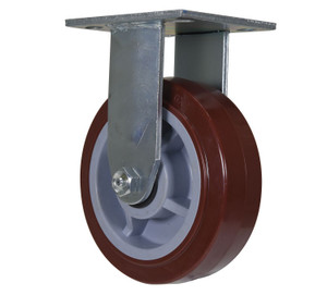 Vestil Polyurethane Rigid Caster - 6 In. Diameter x 2 In. Width 720 lb - Maroon/Gray