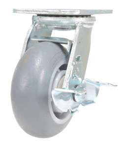Vestil Thermoplastic Swivel With Brake Rigid Caster - 5 In. Diameter x 2 In. Width 551 lb Light - Gray