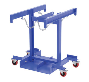 Vestil Steel Cylinder Caddy Truck with Casters - 45 In. x 45 In. x 39 In. 4 Maximum Cylinders 800 lb - Blue