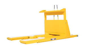 Vestil Steel Hydraulic Powered Fork Truck Crate Turner/Dumper - 67-1/4 In. x 30-1/4 In. x 34-15/16 In. 3,000 lb - Yellow