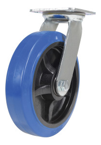 Vestil Elastic Rubber Swivel Caster - 8 In. Diameter x 2 In. Width 770 lb - Blue/Black