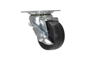 Vestil Rubber Swivel With Brake Caster - 2 In. Diameter x 1 In. Width 55 lb - Black