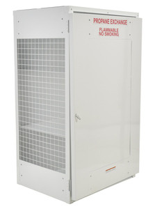 Vestil Steel Propane Exchange Cylinder Storage Cabinets with Solid Door - 18 Cylinder - White