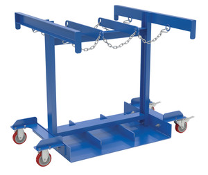 Vestil Steel Cylinder Caddy Truck with Casters - 45 In. x 45 In. x 39 In. 6 Maximum Cylinders 800 lb - Blue