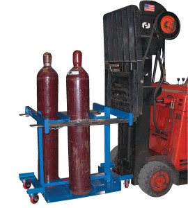 Vestil Steel Cylinder Caddy Truck with Casters - 45 In. x 45 In. x 39 In. 6 Maximum Cylinders 800 lb - Blue