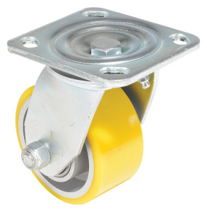 Vestil Polyurethane Swivel Caster - 4 In. Diameter x 2 In. Width 440 lb - Yellow/Gray