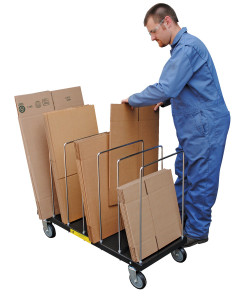 Vestil Steel Portable Carton Cart with Dividers - 44 In. x 18 In. x 30 In. 400 lb - Black