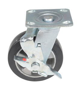 Vestil Rubber Swivel With Brake Caster - 6 In. Diameter x 2 In. Width 771 lb - Black/Gray