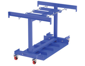 Vestil Steel Cylinder Caddy Truck with Casters - 45 In. x 45 In. x 39 In. 8 Maximum Cylinders 800 lb - Blue