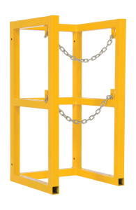 Vestil Steel Cylinder Barricade Rack - 16-1/2 In. x 16-1/2 In. x 32 In. 1 Cylinder - Yellow