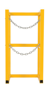 Vestil Steel Cylinder Barricade Rack - 16-1/2 In. x 16-1/2 In. x 32 In. 1 Cylinder - Yellow