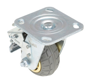 Vestil Flat-Free Swivel With Total Brake Caster - 4 In. Diameter x 2 In. Width 440 lb Dark - Gray