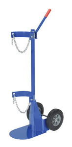 Vestil Steel Portable Economy Cylinder Lifter with Hard Rubber Wheels - 24-15/16 In. x 15-3/8 In. x 54 In. 500 lb - Blue