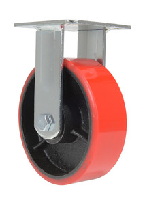 Vestil Polyurethane Rigid Caster - 6 In. Diameter x 2 In. Width 1232 lb - Red/Black