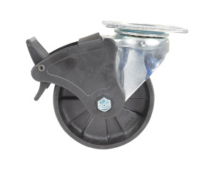 Vestil Light Duty Glass Filled Nylon Swivel With Total Brake Caster - 6 In. Diameter x 2 In. Width 1200 lb - Black
