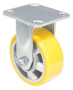Vestil Polyurethane Rigid Caster - 5 In. Diameter x 2 In. Width 595 lb - Yellow/Gray